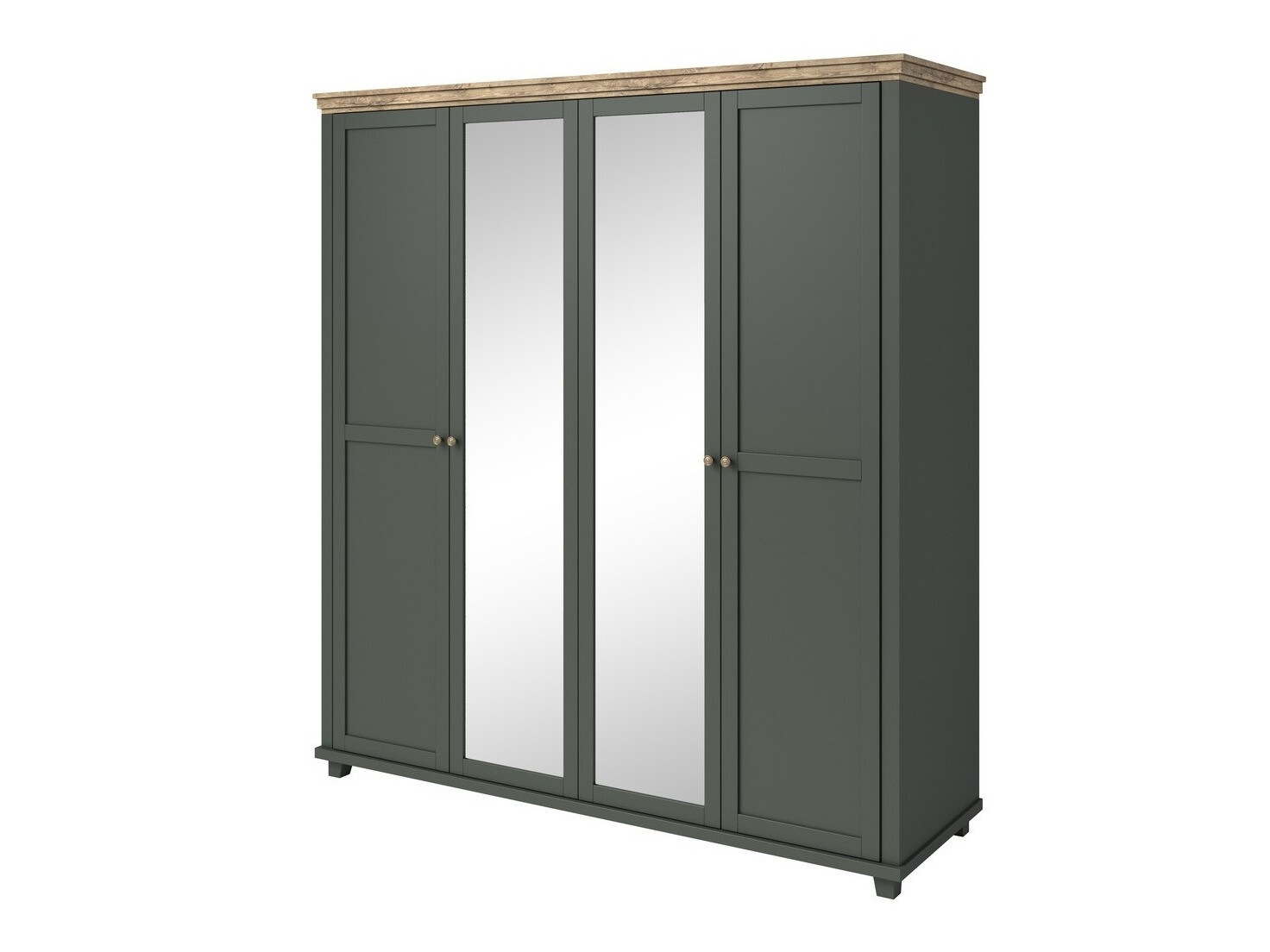 Kleiderschrank Tolnue 115 (Dunkelgrün + Lefkas-Eiche)