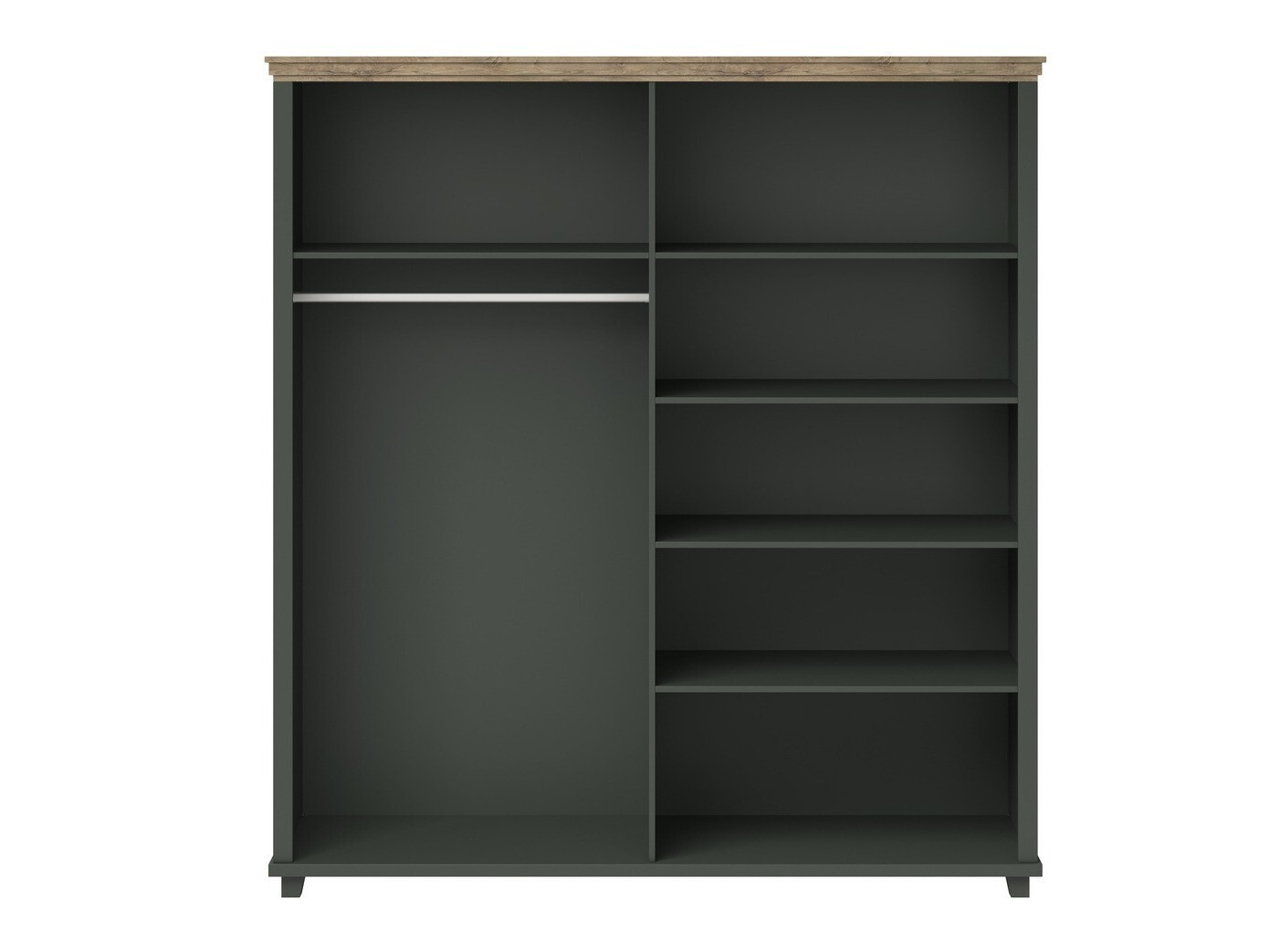 Kleiderschrank Tolnue 115 (Dunkelgrün + Lefkas-Eiche)
