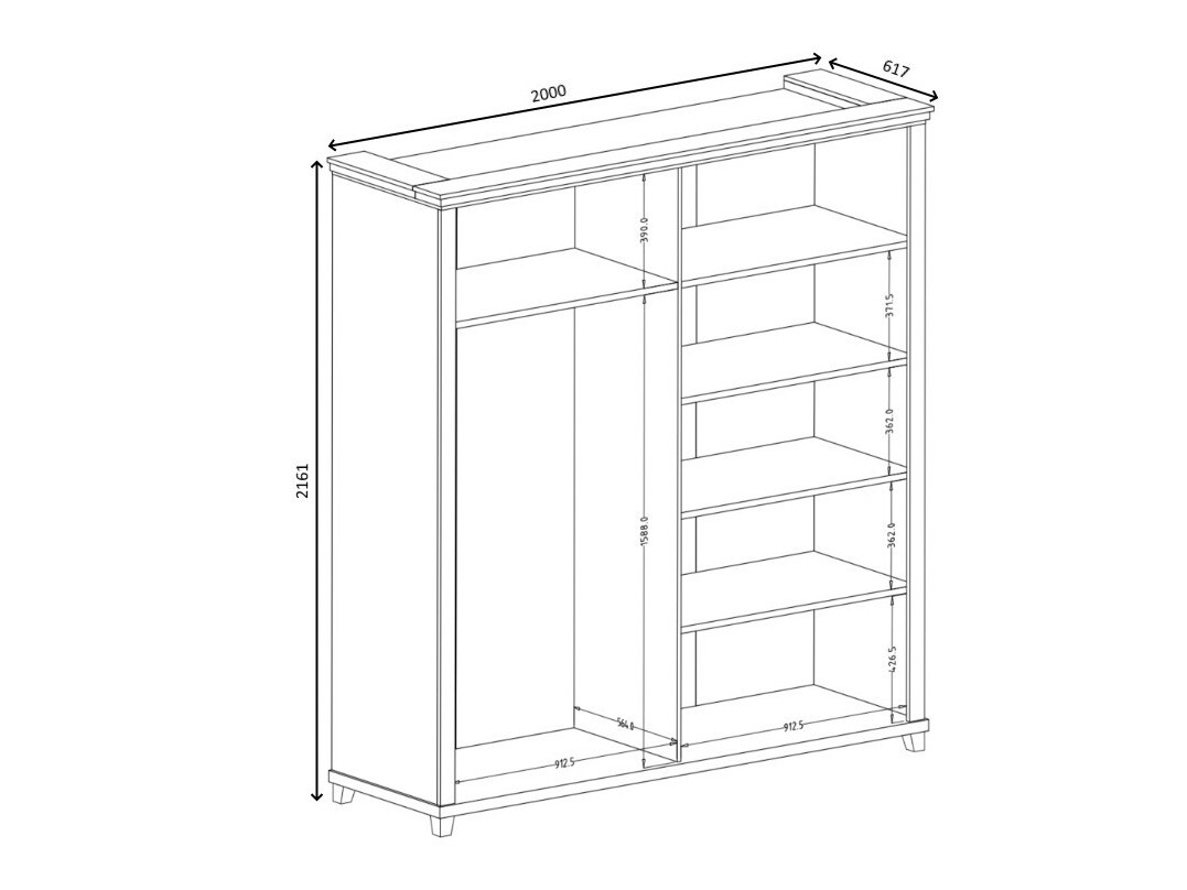 Kleiderschrank Tolnue 115 (Dunkelgrün + Lefkas-Eiche)