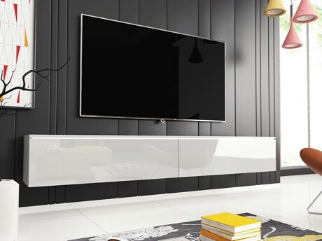 TV-Möbel Sarasota 121 (Weiss + Weiss glänzend)