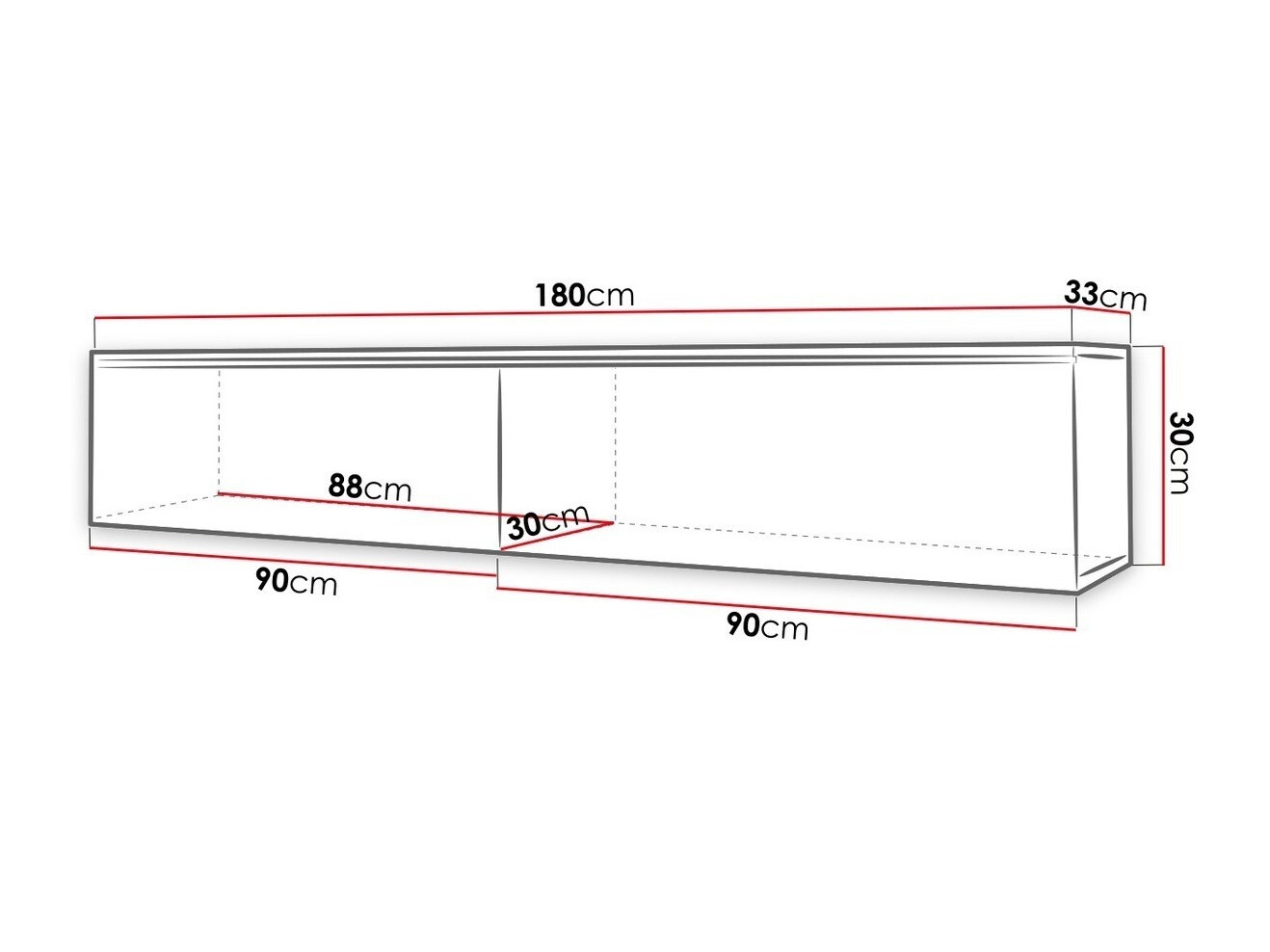 TV-Möbel Scientia I (Weiss + Weiss glänzend)