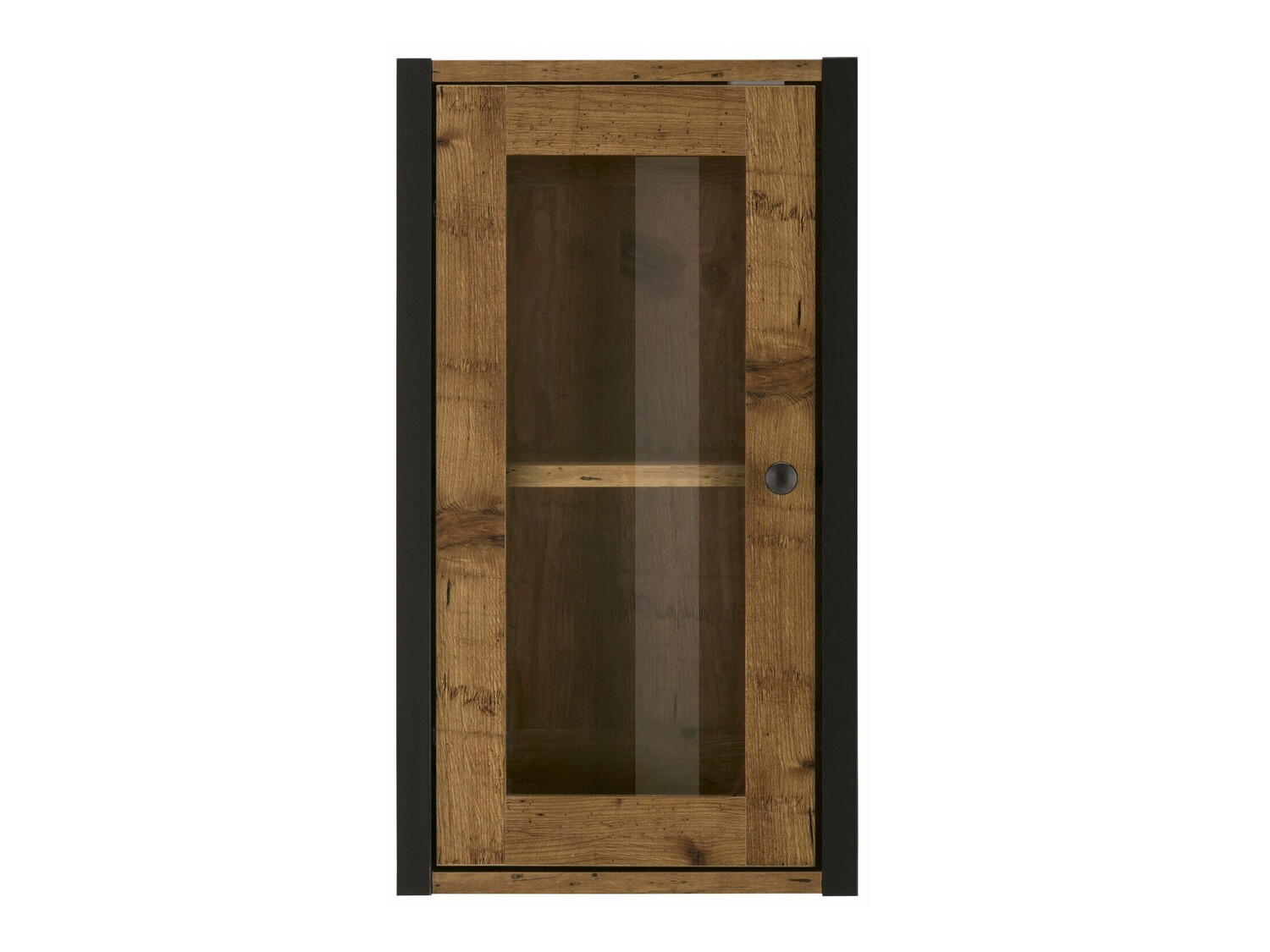 Badezimmer-Hängeschrank Larnovo 118 (Schwarz + Dunkle Eiche)