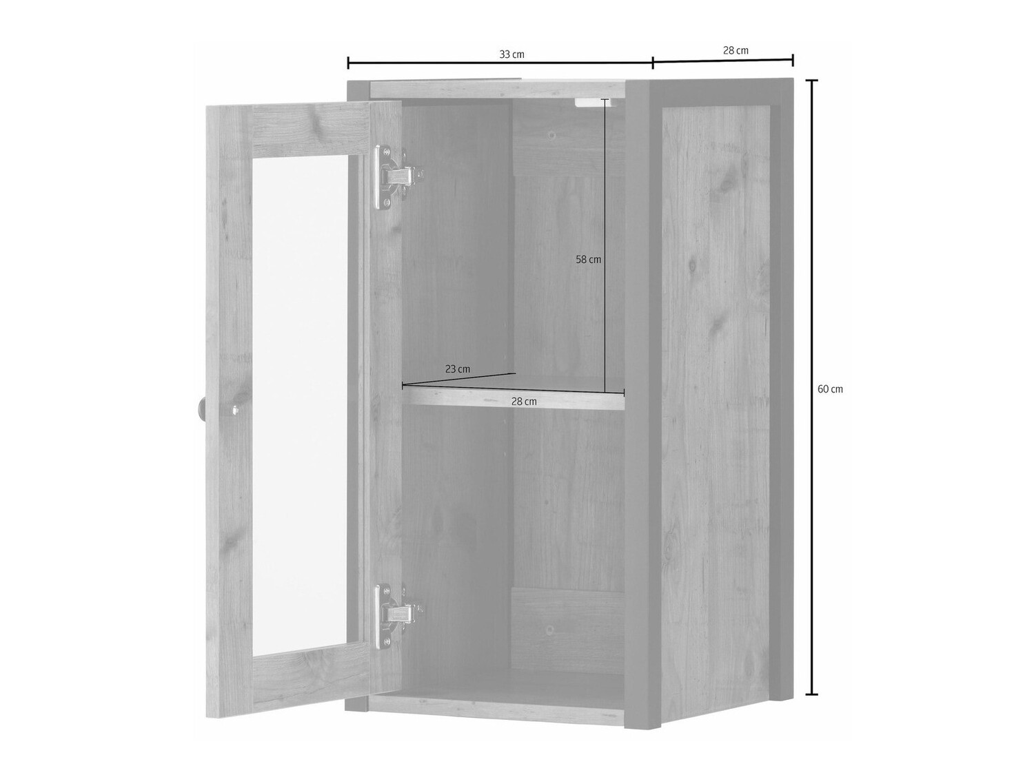 Badezimmer-Hängeschrank Larnovo 118 (Schwarz + Dunkle Eiche)