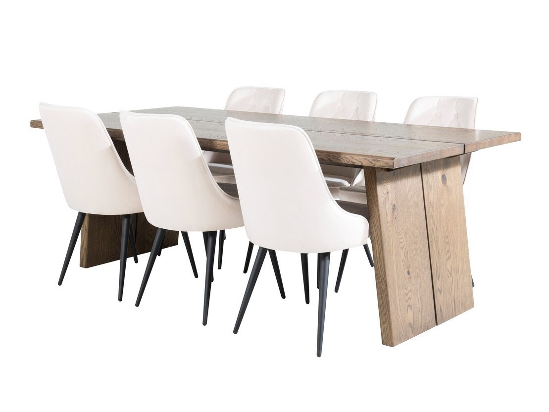 Essgruppe Dallas 1807 (Schwarz + Beige)