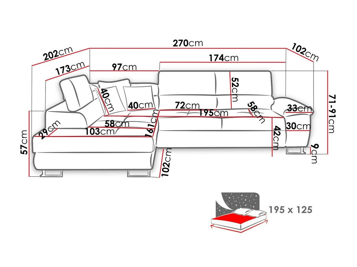 Ecksofa Comfivo Ruta II (Magic Velvet 2227 + Evo 29)