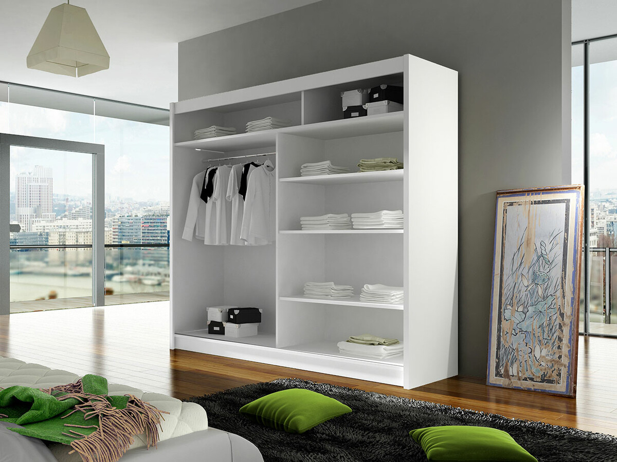 Kleiderschrank Closico 142 (Weiss + Schwarz)