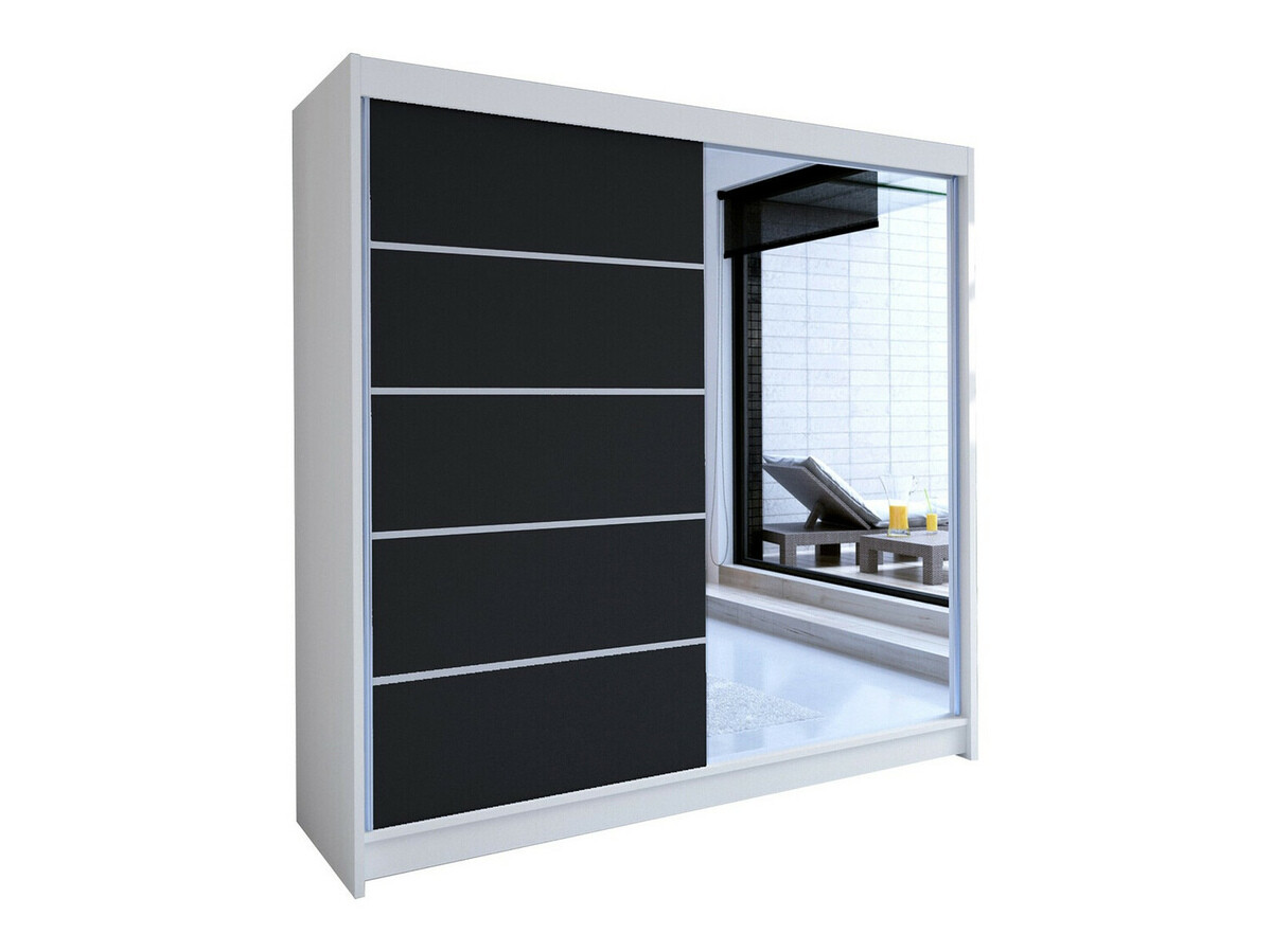 Kleiderschrank Closico Cavaris III (Weiss + Schwarz)
