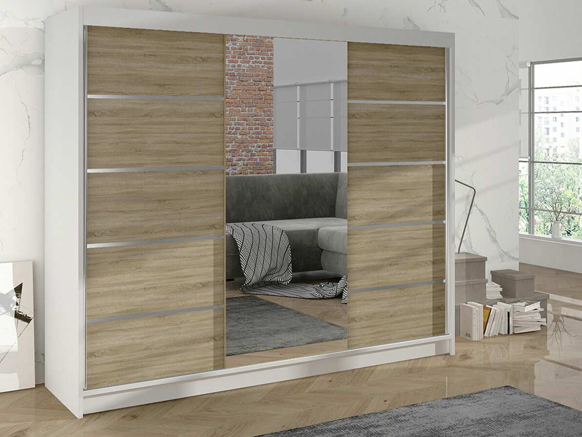 Kleiderschrank Closico Durion IV (Weiss + Sonoma-Eiche)