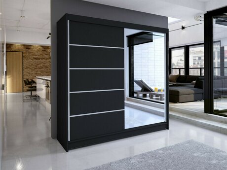 Kleiderschrank Closico 142 (Schwarz)
