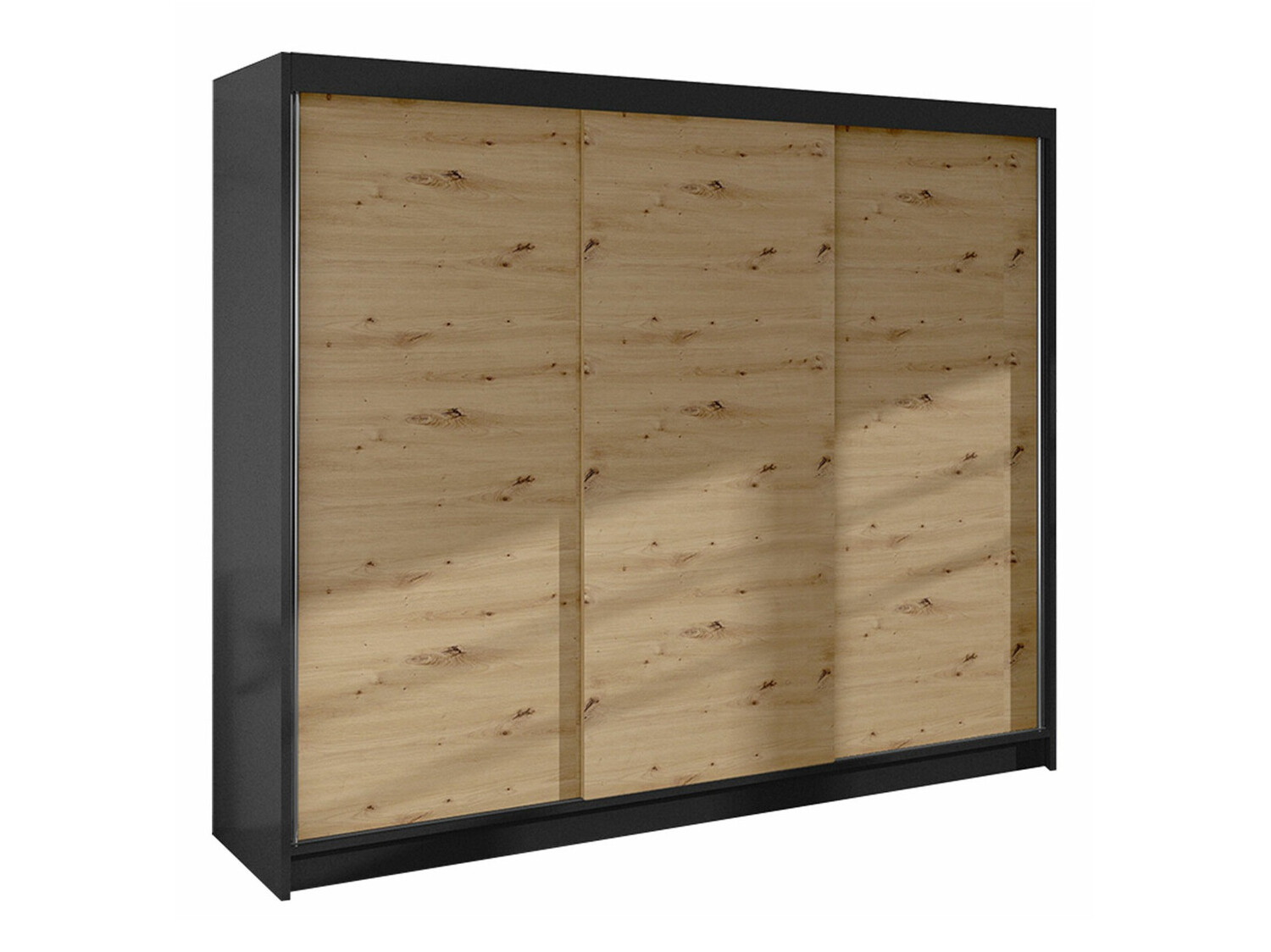 Kleiderschrank Closico Durion II (Schwarz + Artisan-Eiche)
