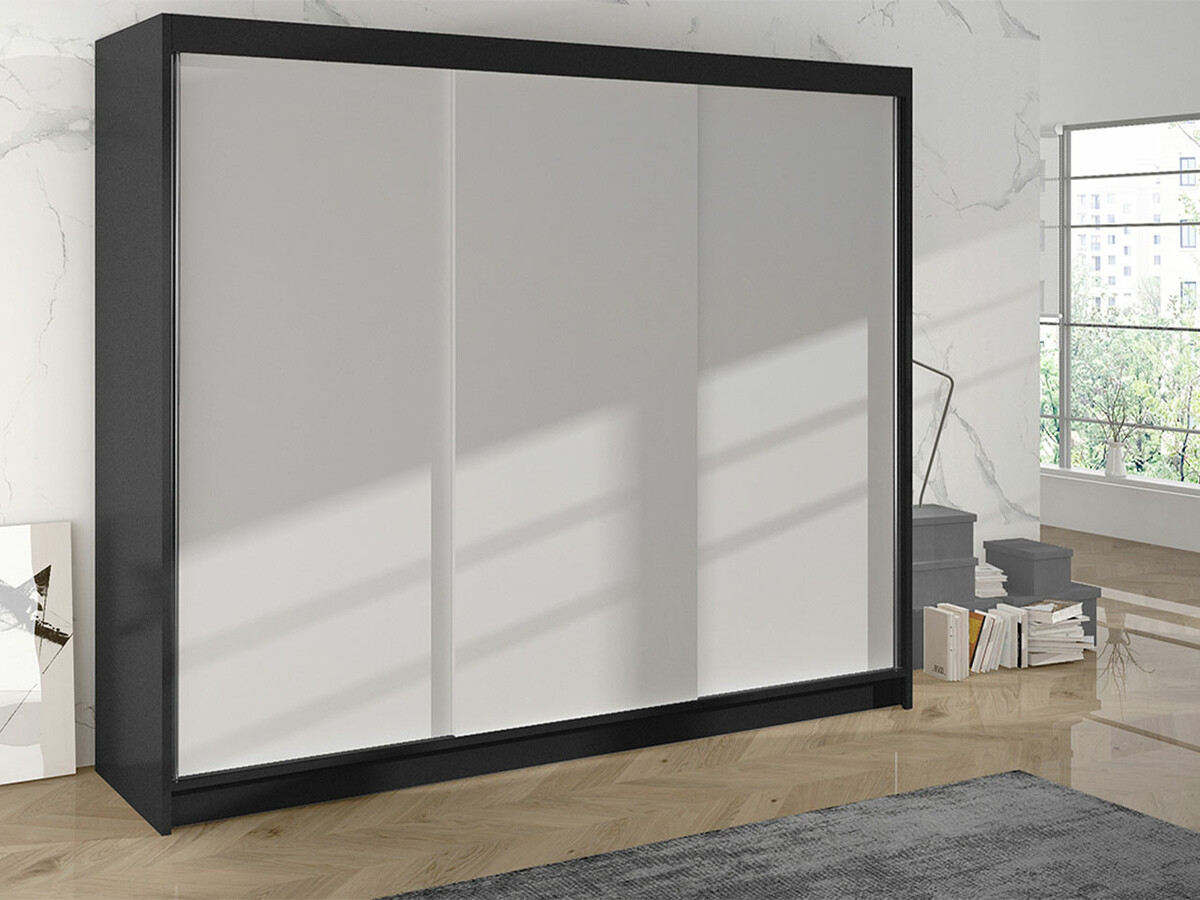 Kleiderschrank Closico Durion II (Schwarz + Weiss)