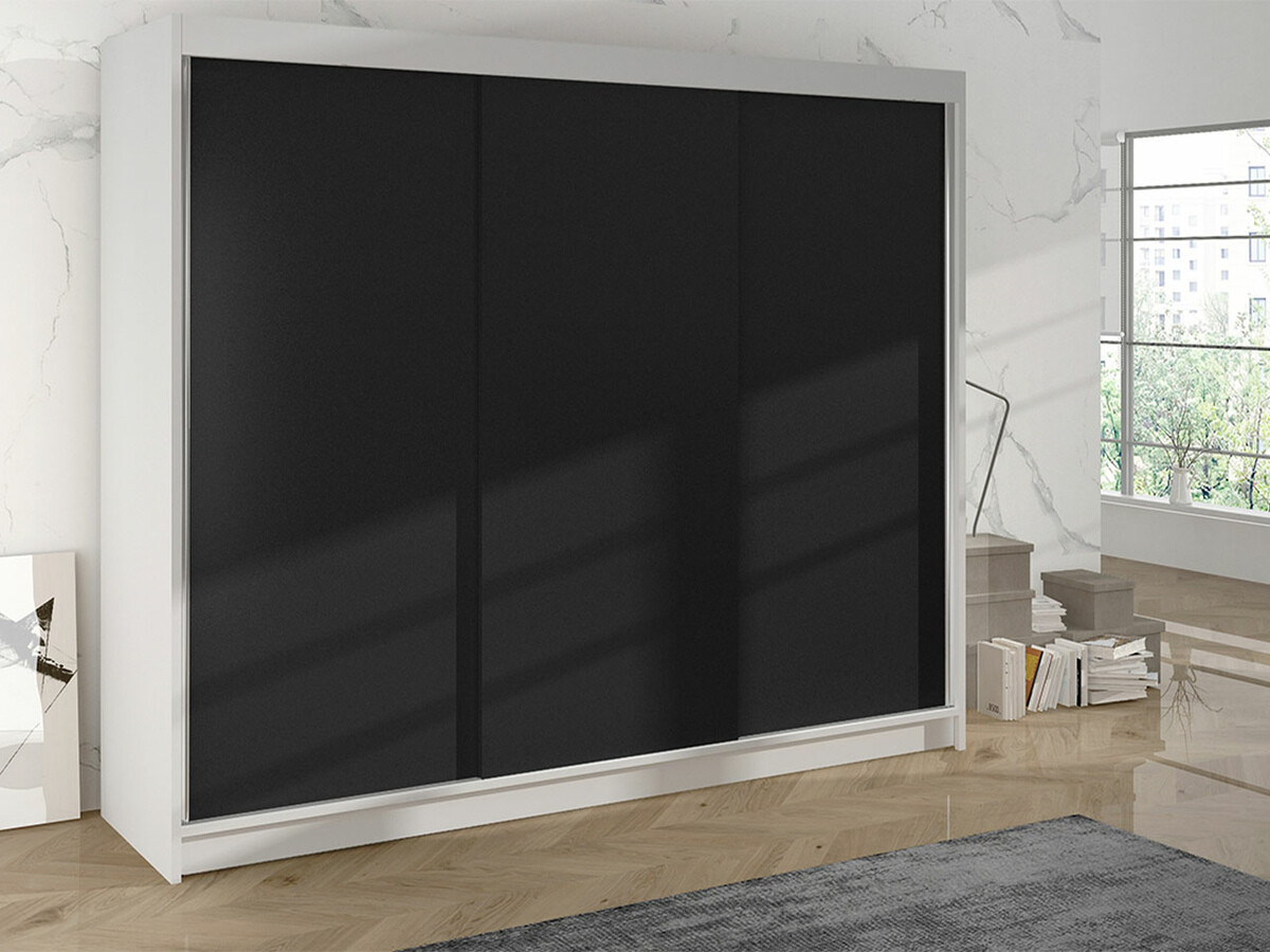 Kleiderschrank Closico Durion II (Weiss + Schwarz)