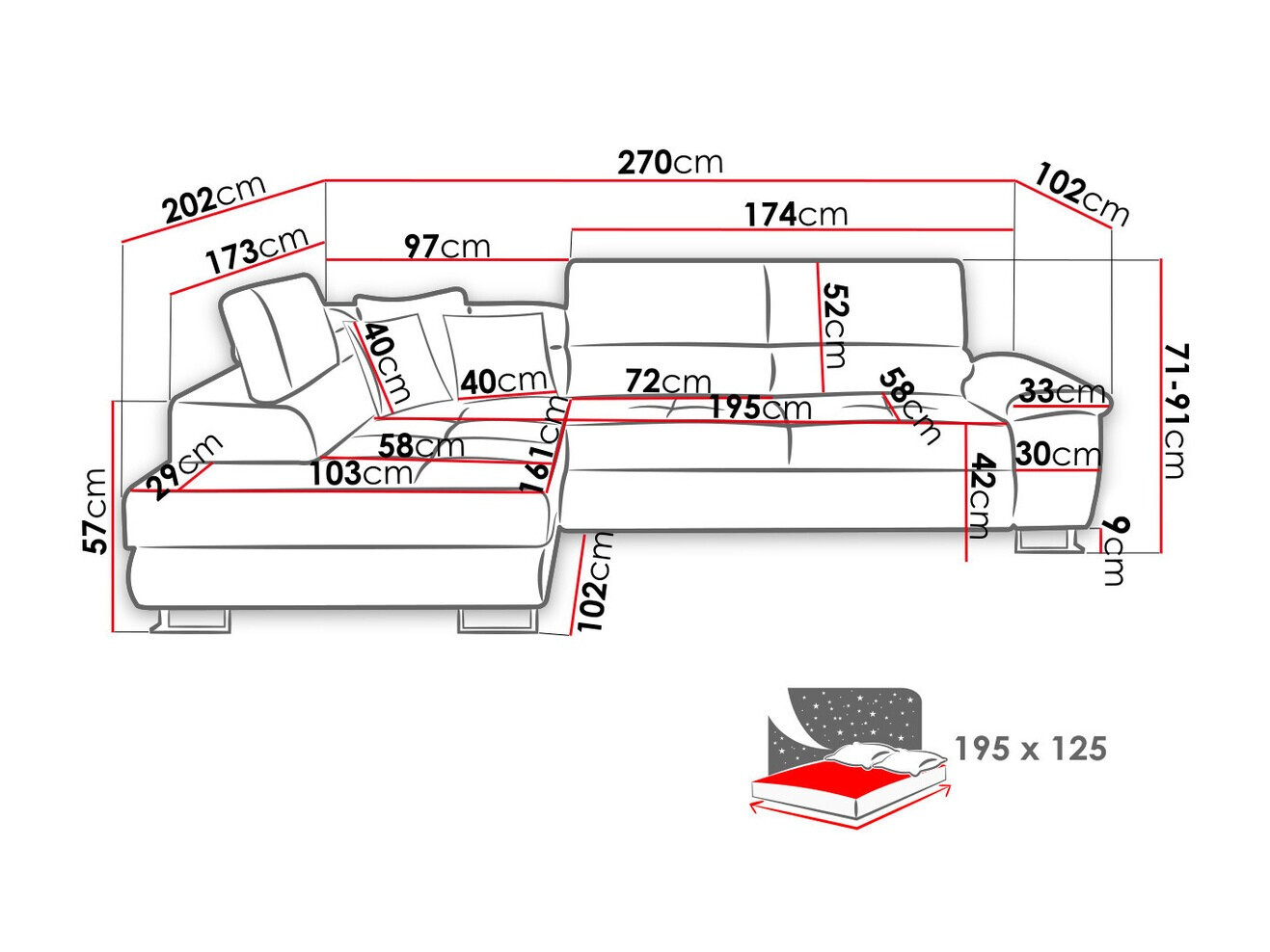 Ecksofa Comfivo Ruta II (Soft 029 + Uttario Velvet 2971 + Kronos 02)