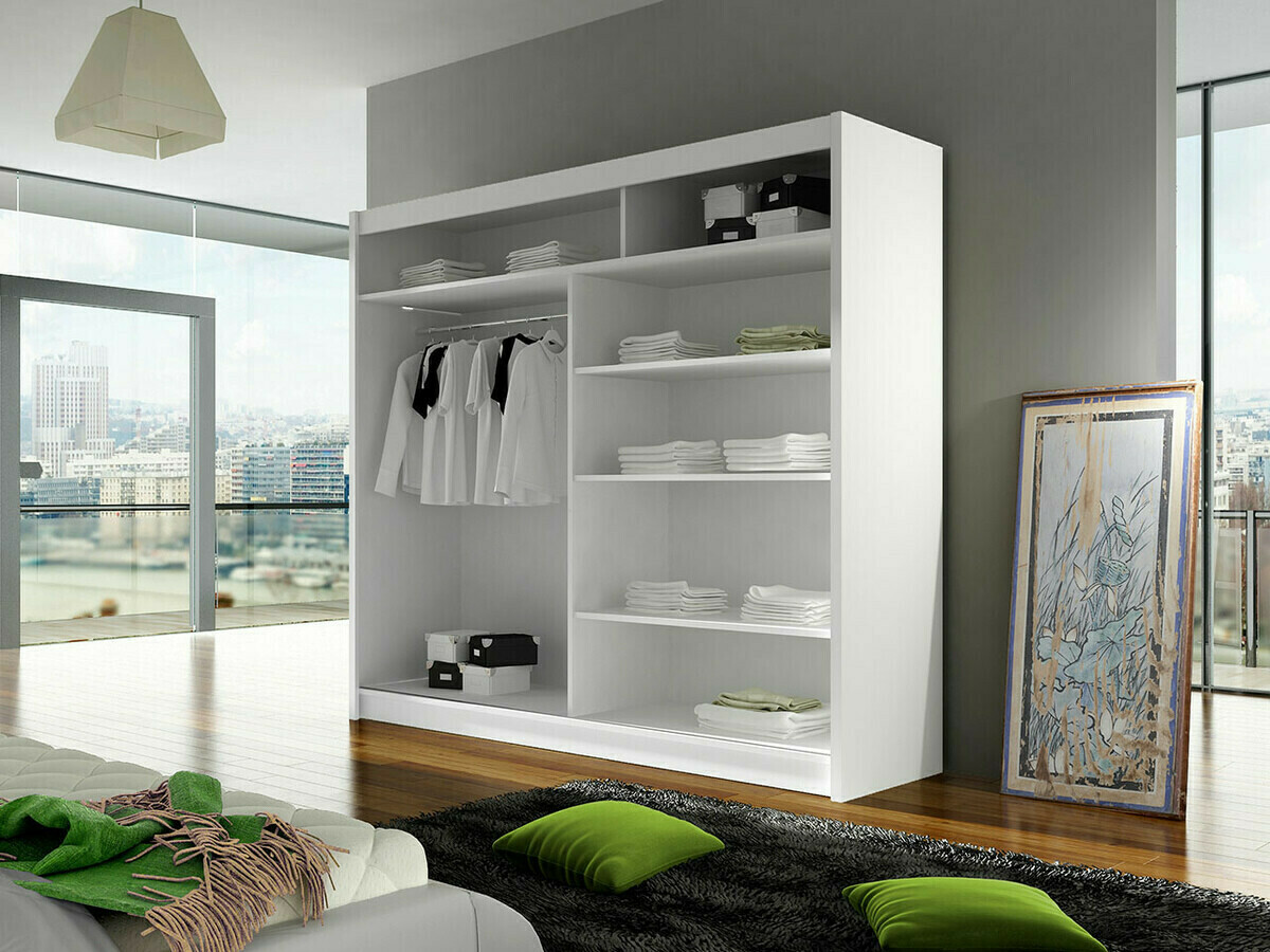 Kleiderschrank Closico 154 (Weiss + Schwarz)