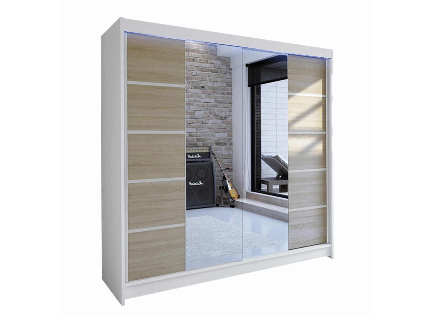 Kleiderschrank Closico Cavaris V (Weiss + Sonoma-Eiche)