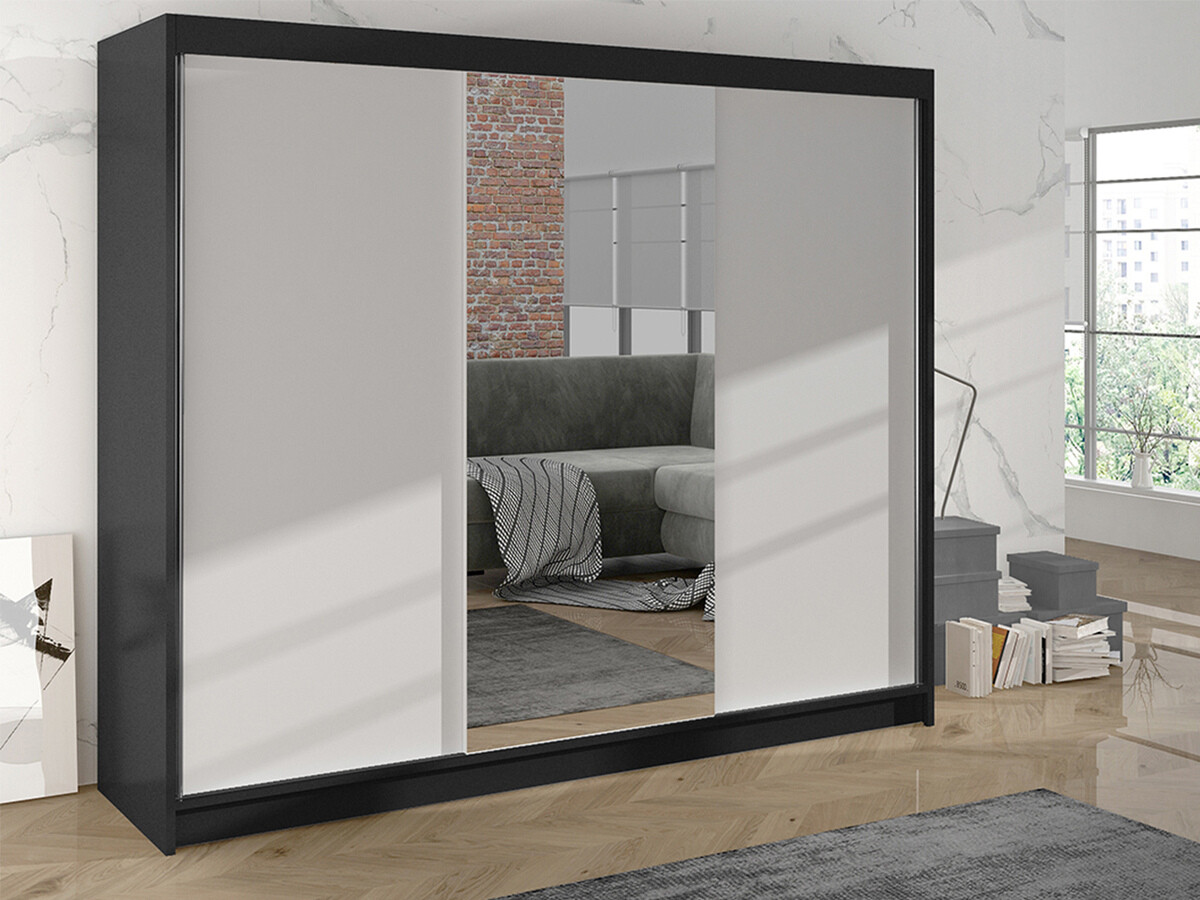 Kleiderschrank Closico Durion I (Schwarz + Weiss)