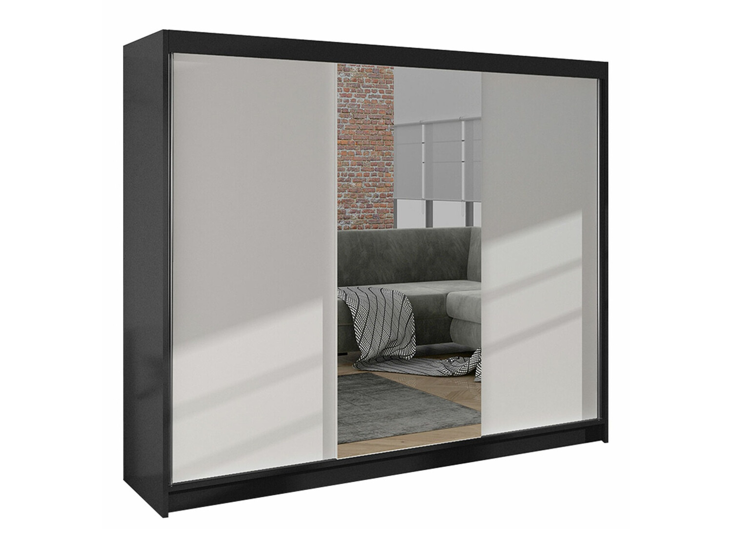 Kleiderschrank Closico Durion I (Schwarz + Weiss)