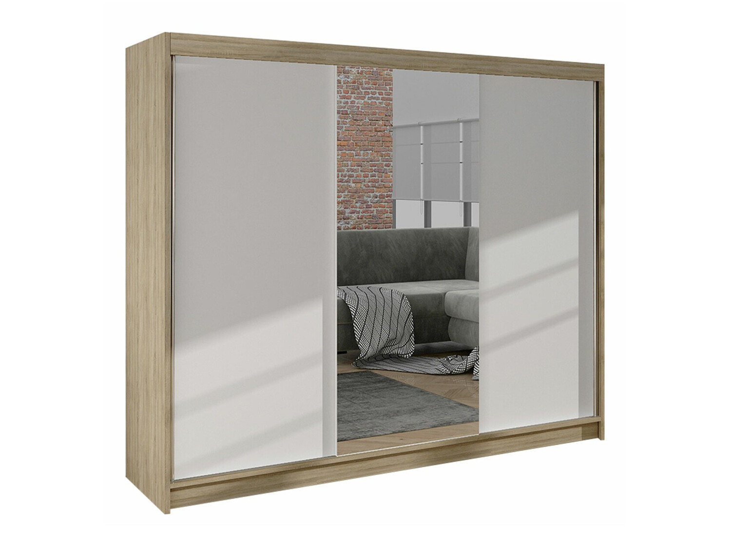 Kleiderschrank Closico Durion I (Sonoma-Eiche + Weiss)