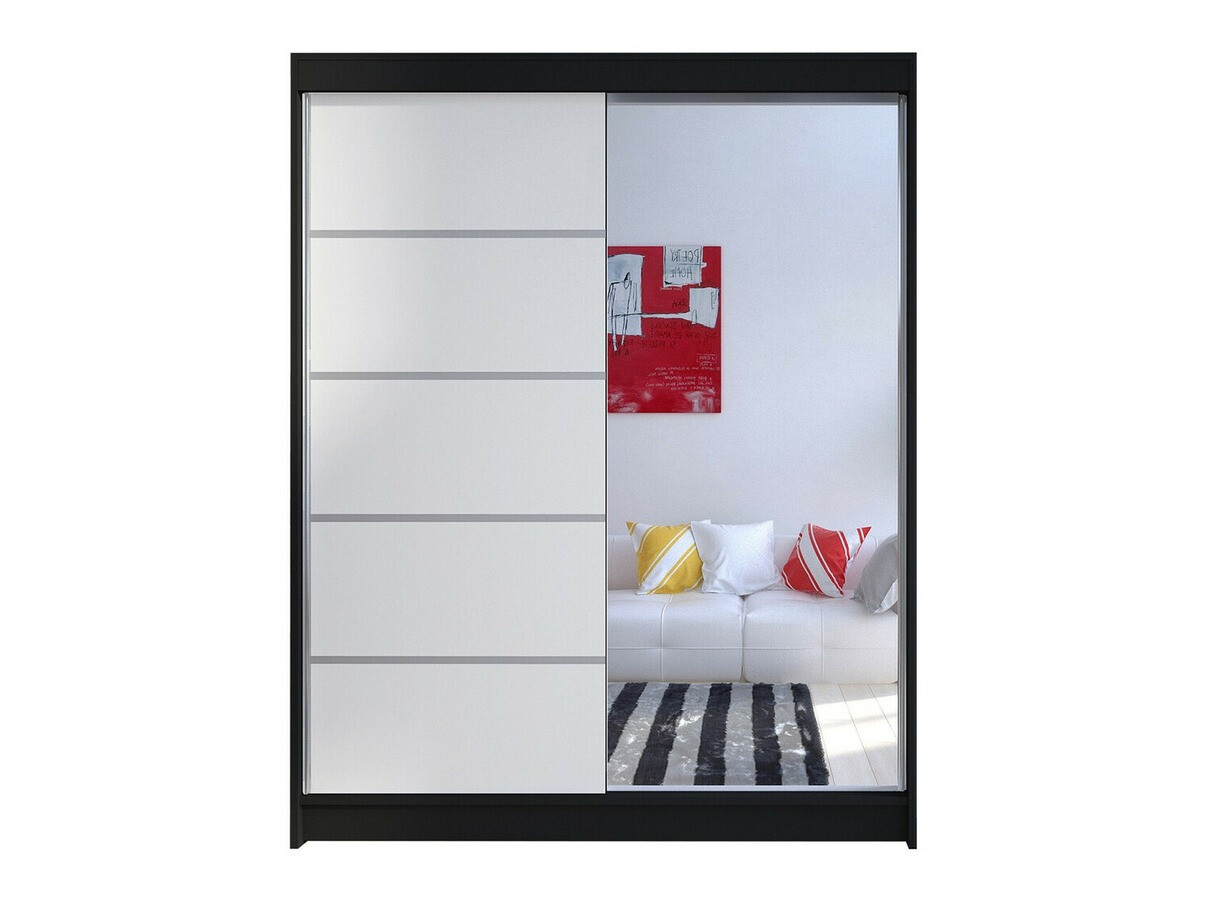 Kleiderschrank Closico Vastor III (Schwarz + Weiss)