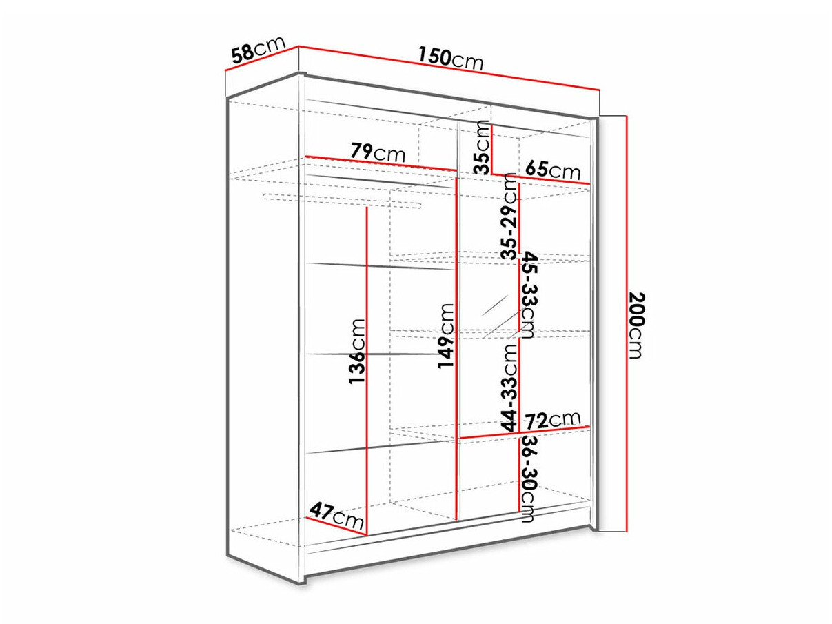 Kleiderschrank Closico Vastor III (Sonoma eichenholz)