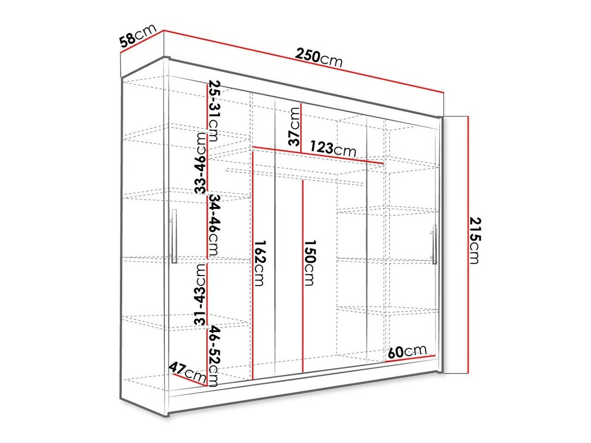 Kleiderschrank Closico Ordo II (Schwarz)