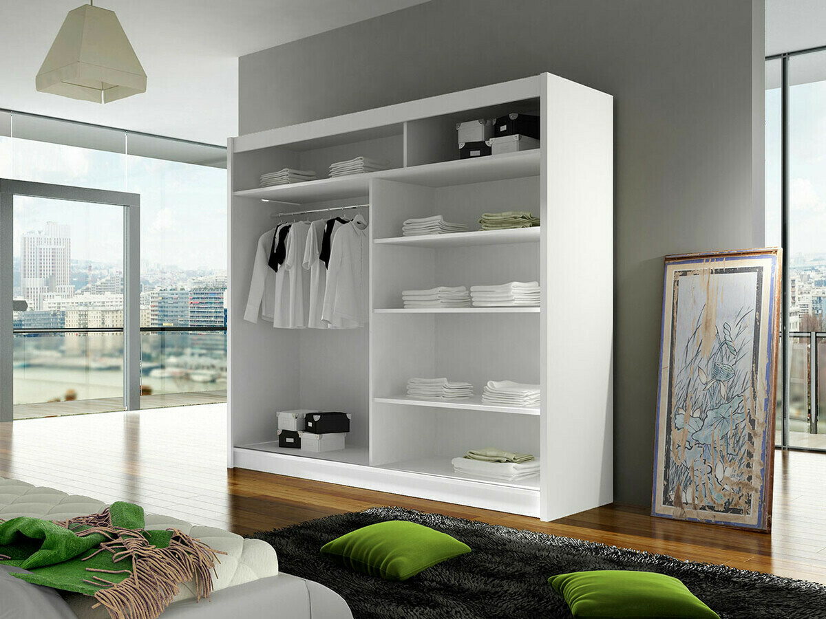 Kleiderschrank Closico 153 (Weiss + Schwarz)