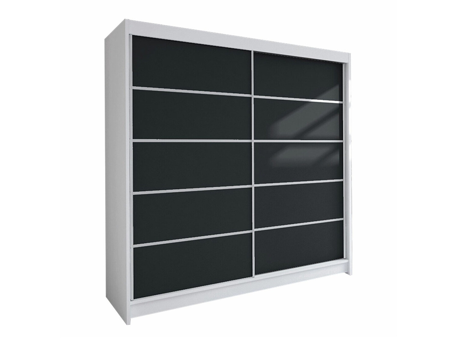 Kleiderschrank Closico 153 (Weiss + Schwarz)