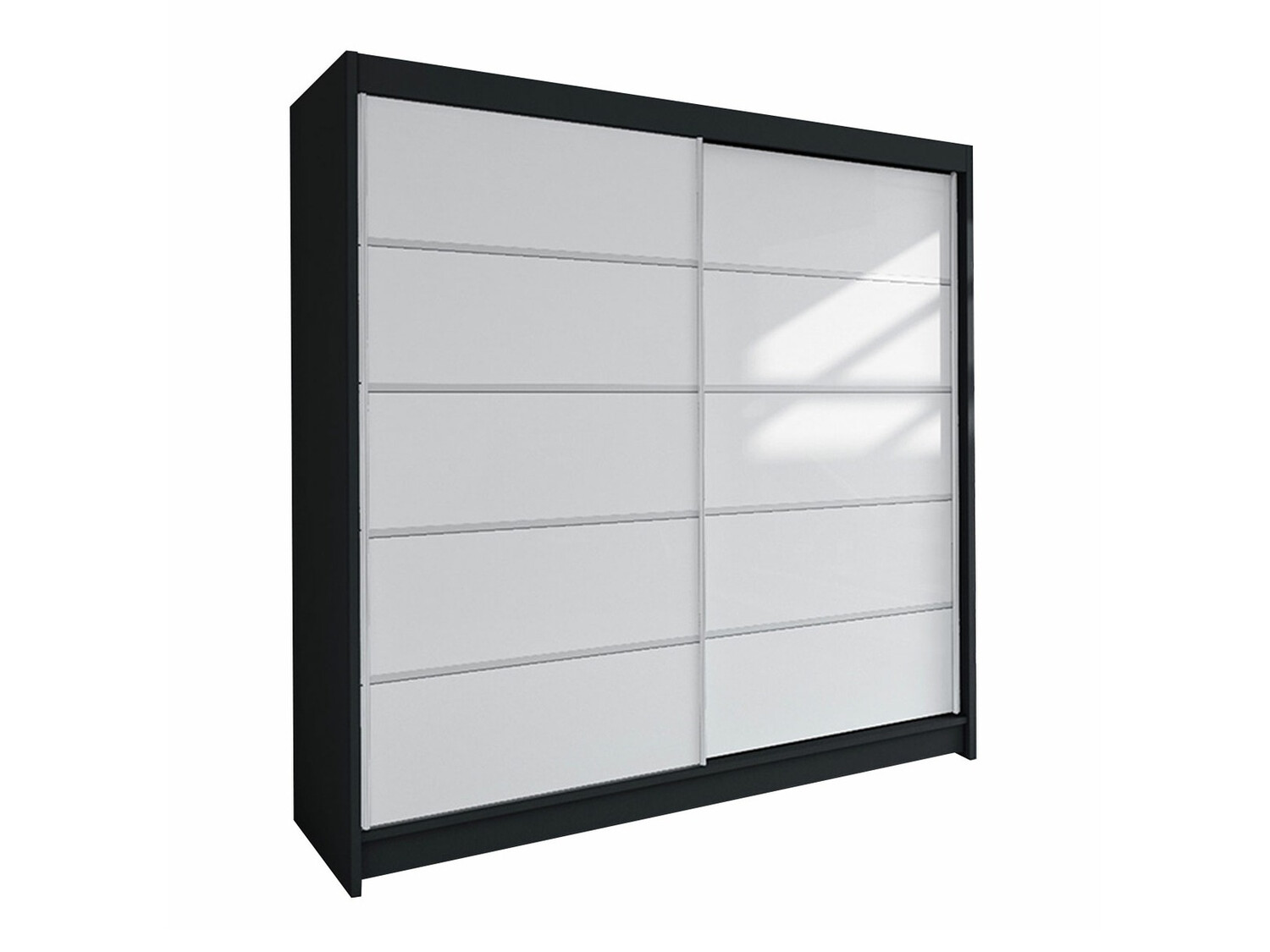 Kleiderschrank Closico Cavaris IV (Schwarz + Weiss)