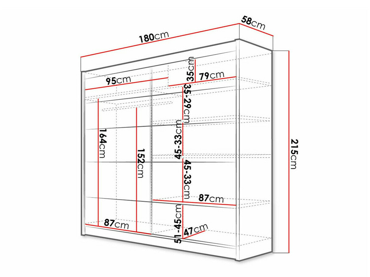 Kleiderschrank Closico Cavaris IV (Weiss + Schwarz)