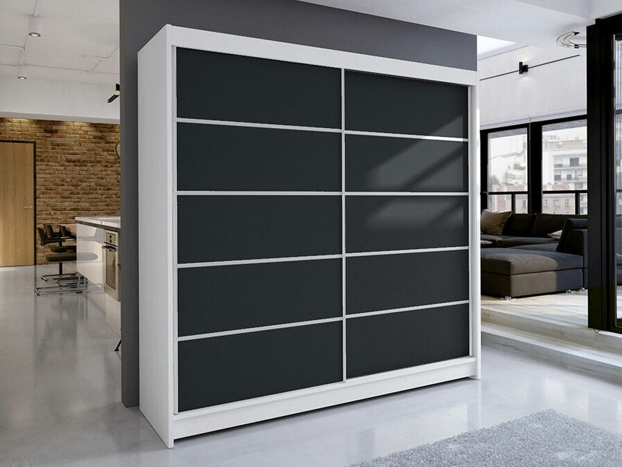Kleiderschrank Closico Cavaris IV (Weiss + Schwarz)