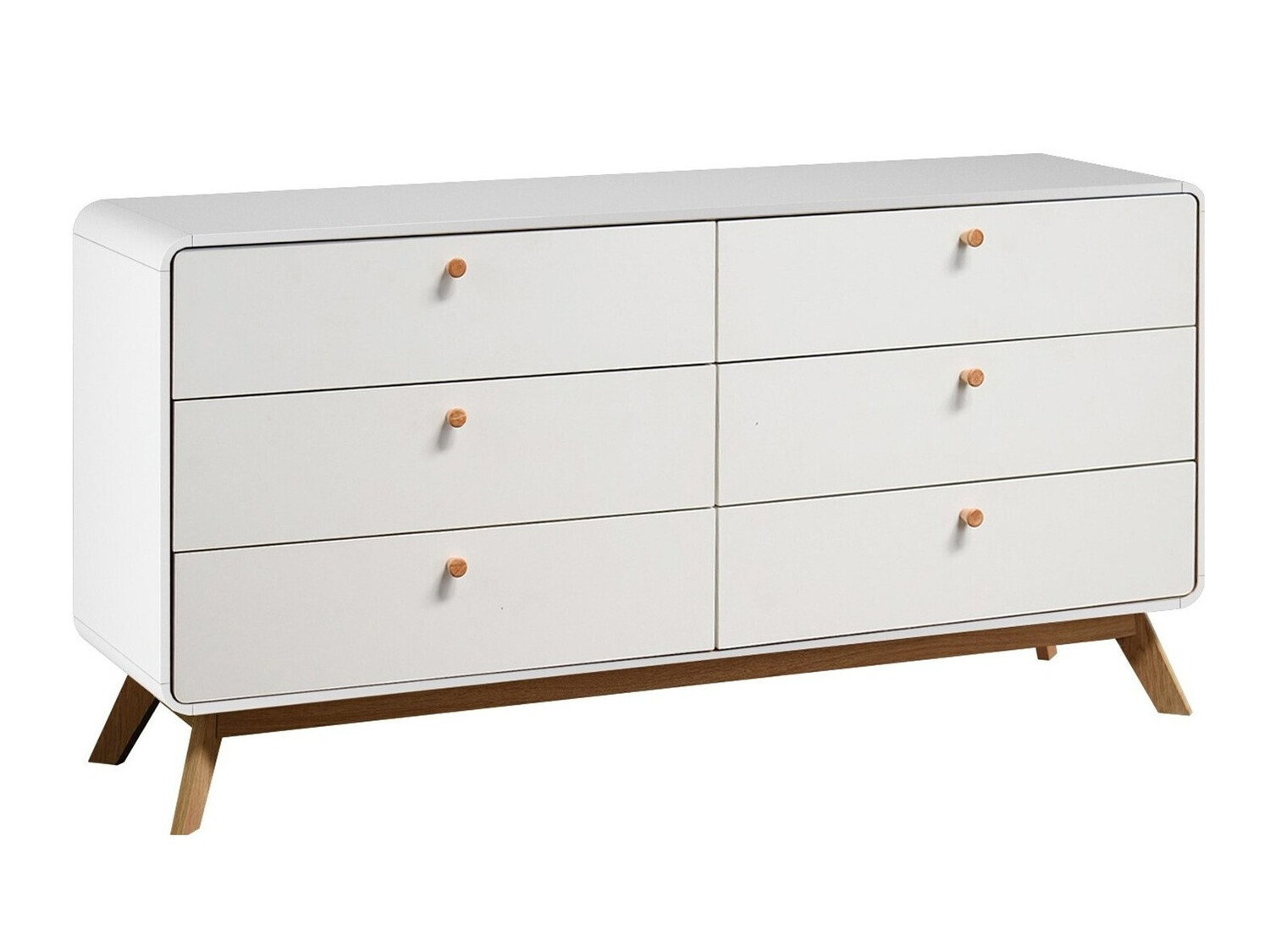 Kommode Elbtena 101 (Weiss + Eichenholzoptik)