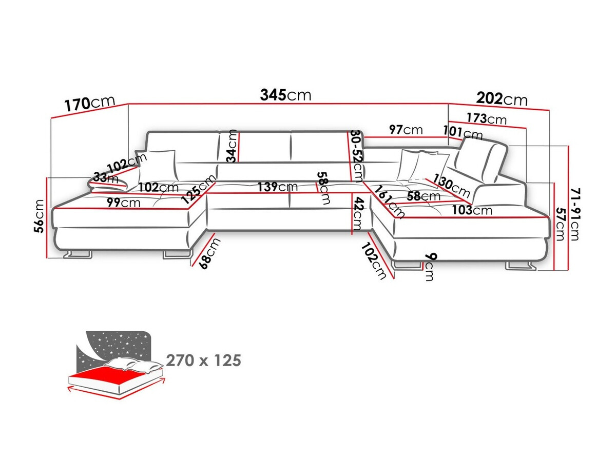 Ecksofa Comfivo Ruta V (Venus Velvet 2911 + Kenia 796)