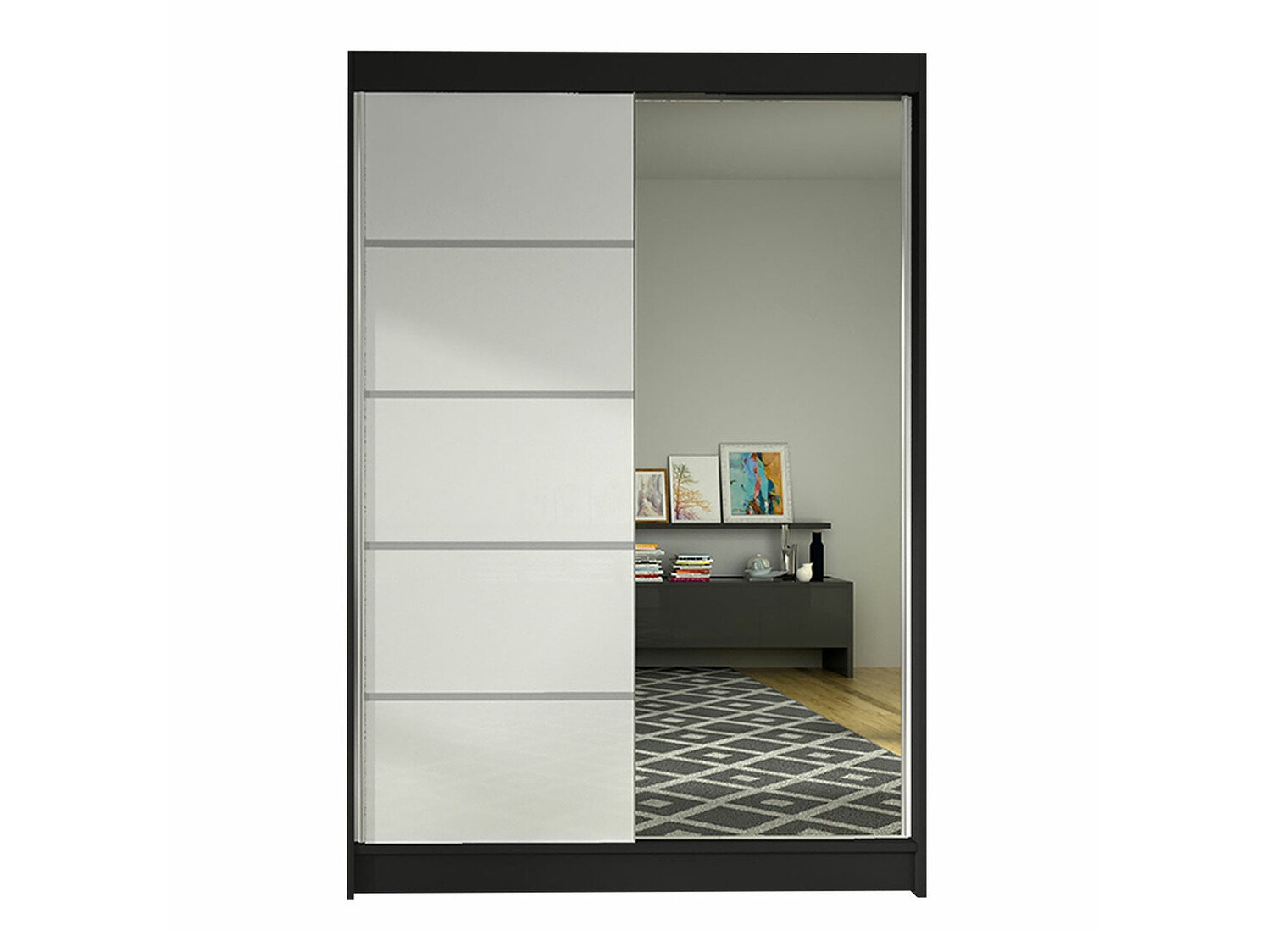 Kleiderschrank Closico Salvor III (Schwarz + Weiss)