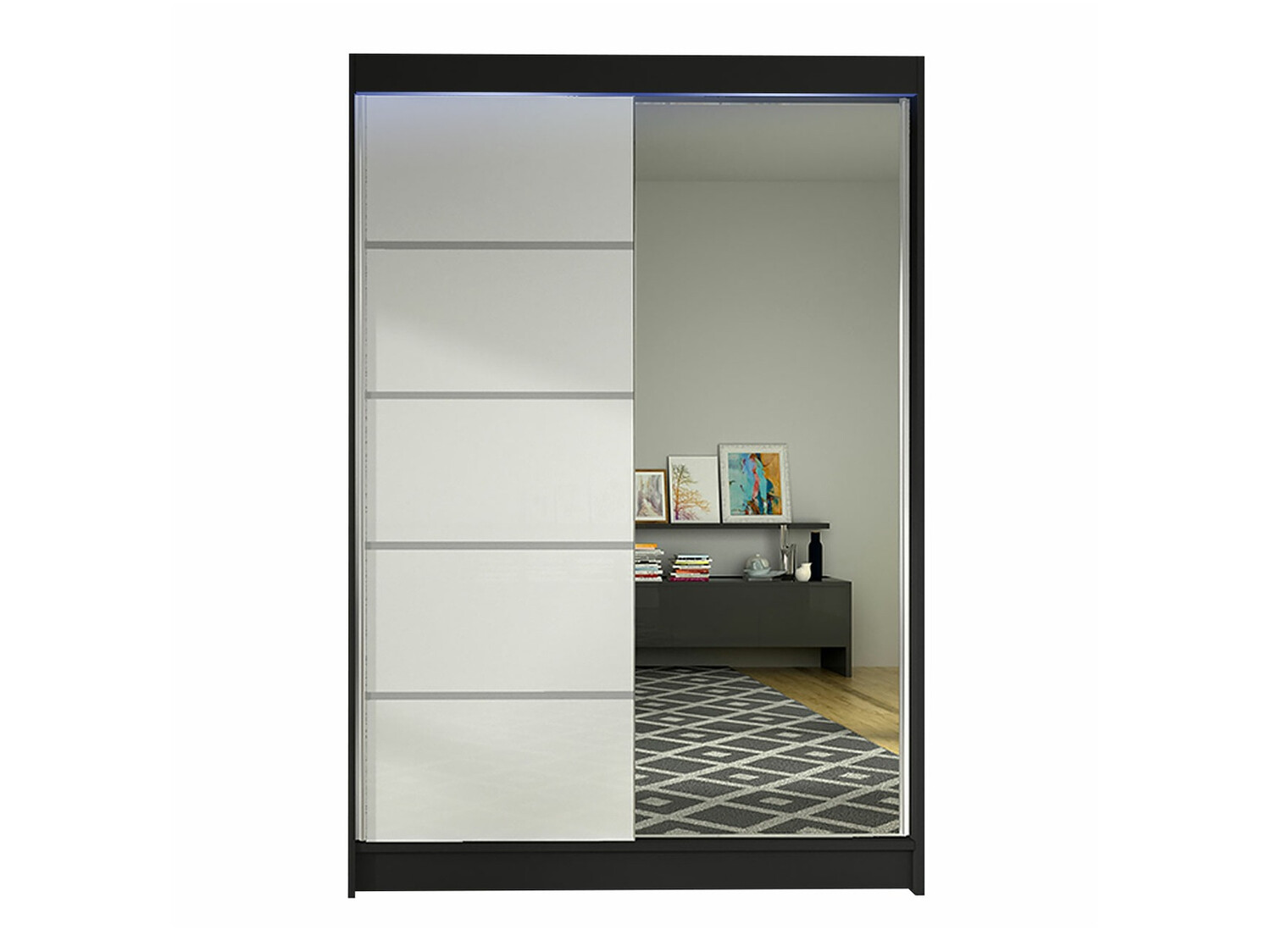 Kleiderschrank Closico Salvor III (Schwarz + Weiss)