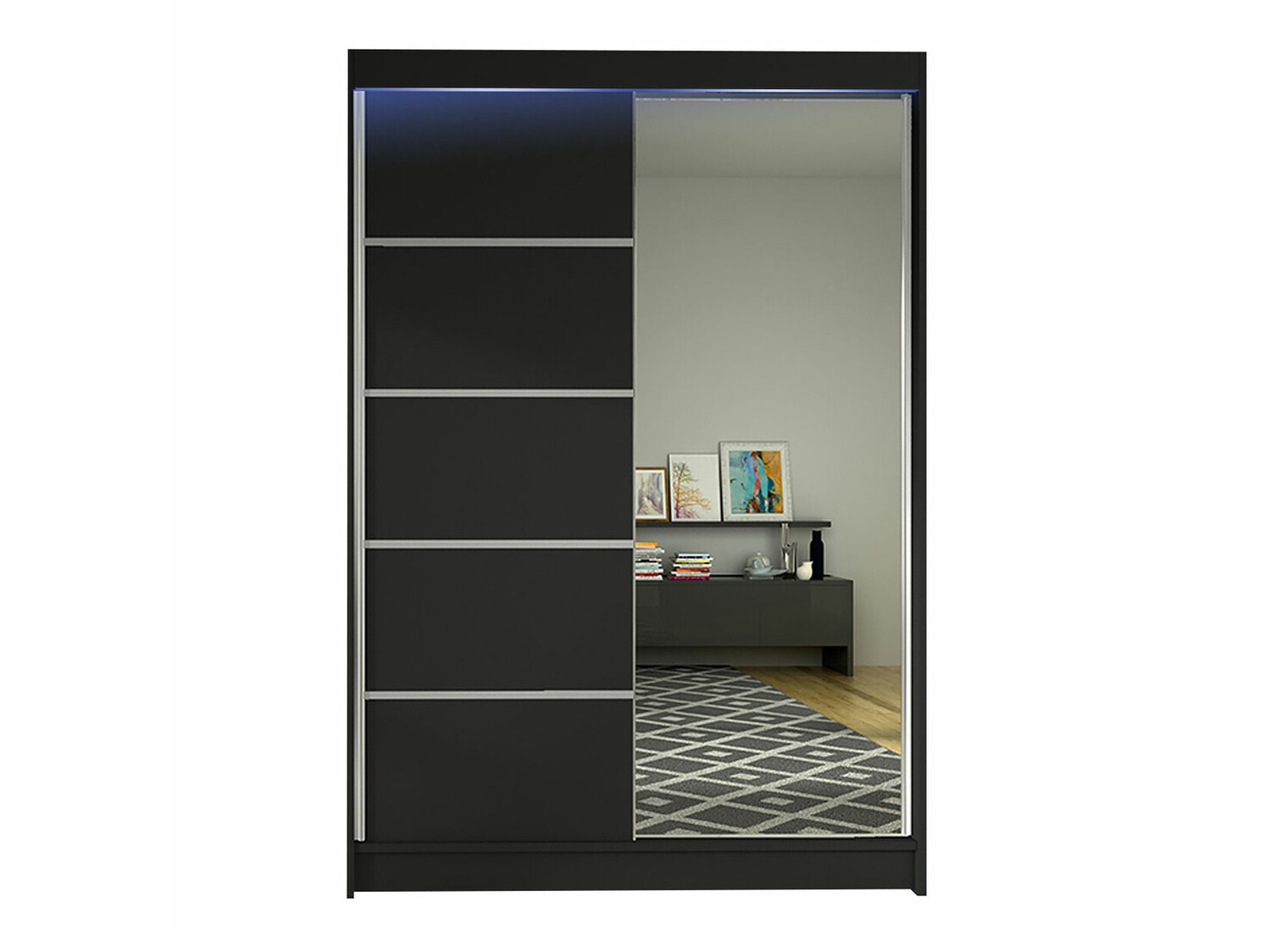 Kleiderschrank Closico Salvor III (Schwarz)