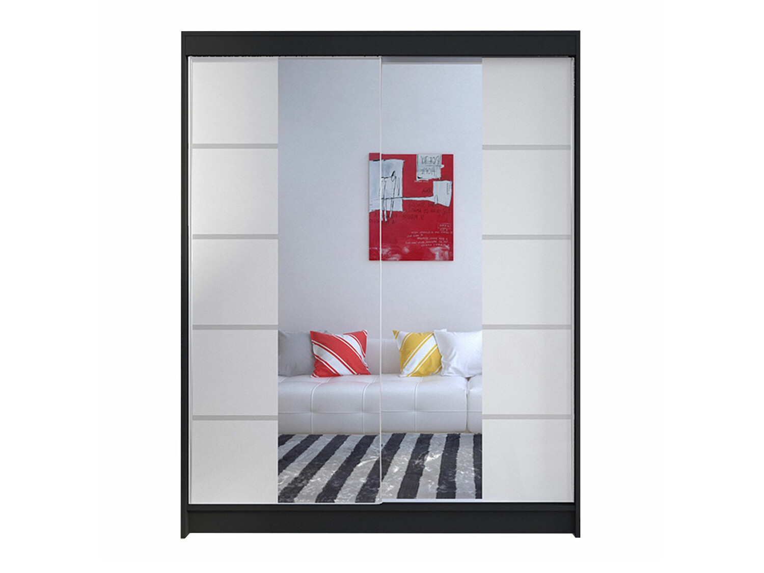Kleiderschrank Closico 146 (Schwarz + Weiss)