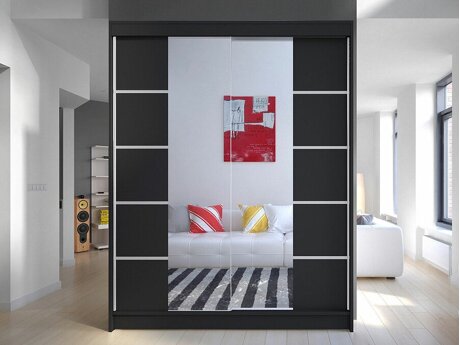 Kleiderschrank Closico 146 (Schwarz)