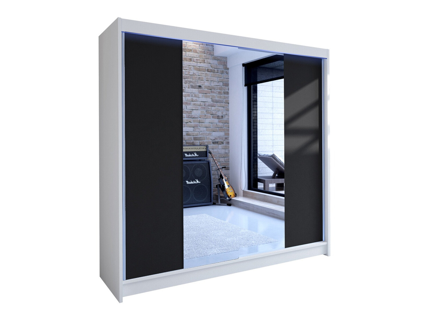 Kleiderschrank Closico Cavaris II (Weiss + Schwarz)