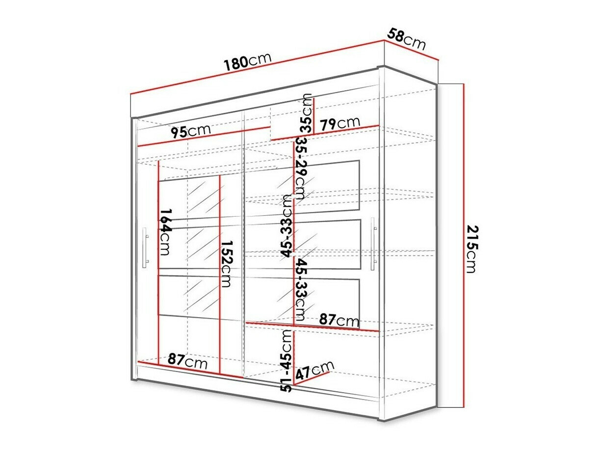 Kleiderschrank Closico Pallor III (Schwarz)