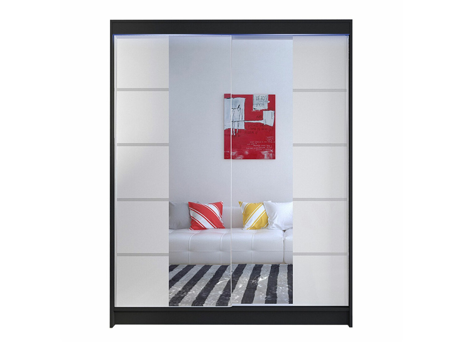 Kleiderschrank Closico Vastor V (Schwarz + Weiss)