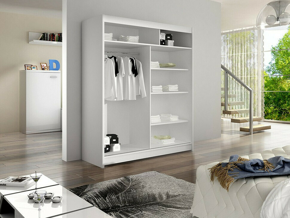 Kleiderschrank Closico Vastor V (Schwarz + Weiss)