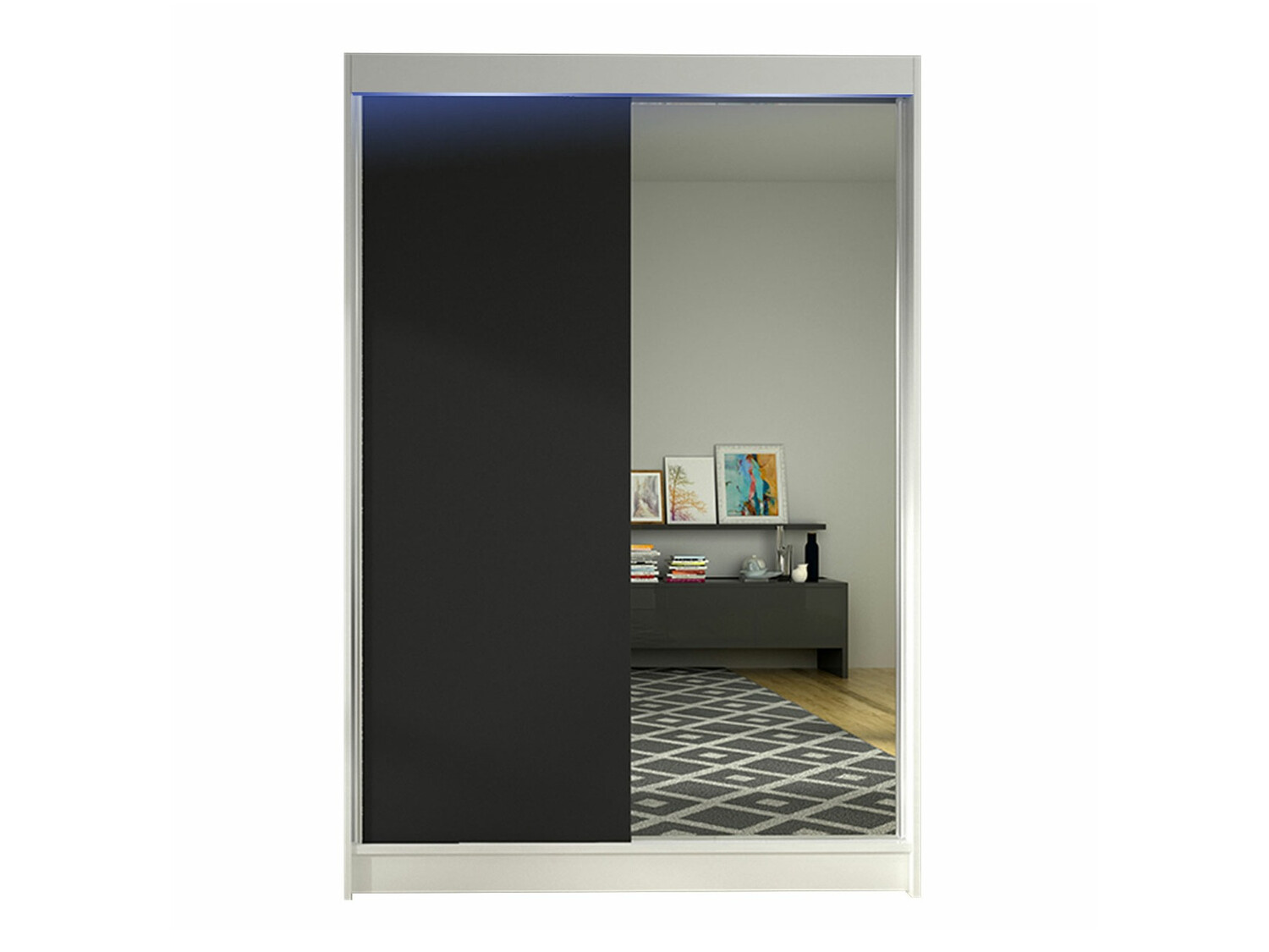 Kleiderschrank Closico Salvor I (Weiss + Schwarz)