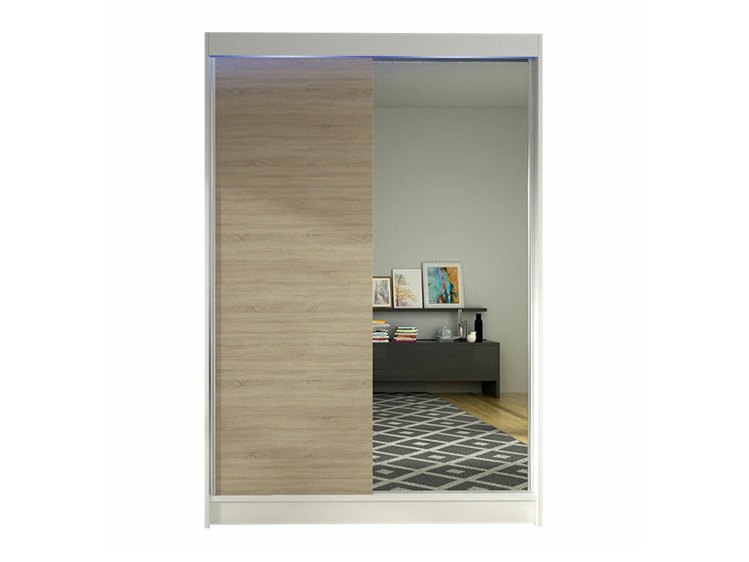 Kleiderschrank Closico Salvor I (Weiss + Sonoma-Eiche)