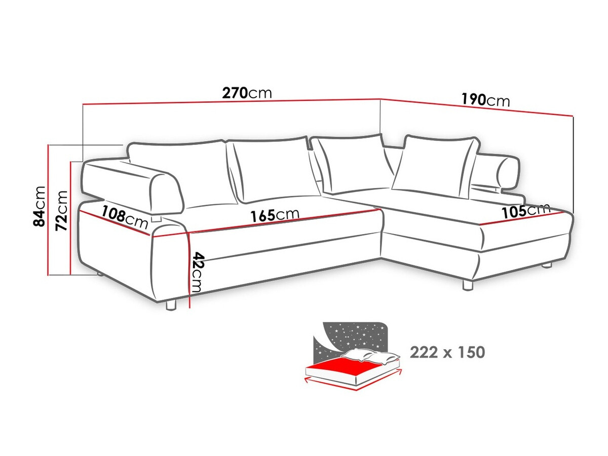 Ecksofa Lincoln 110 (Weich 01 + Inari 91)