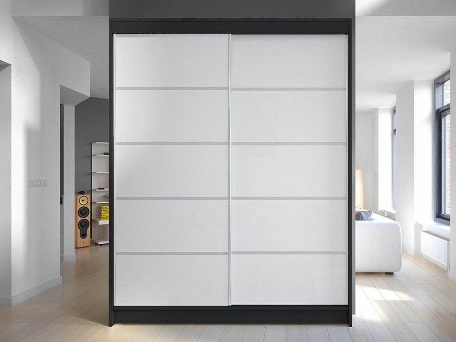 Kleiderschrank Closico 145 (Schwarz + Weiss)