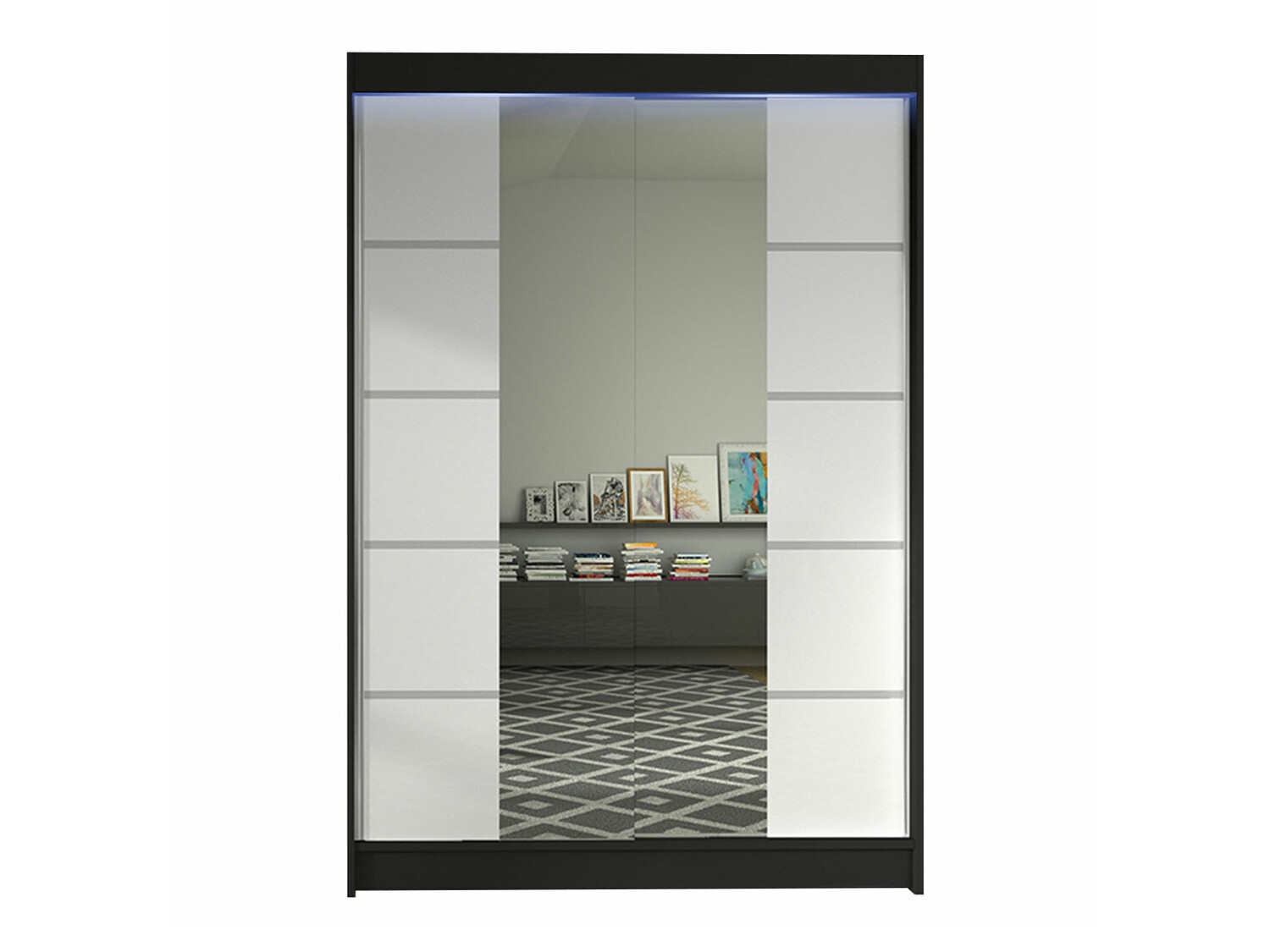 Kleiderschrank Closico Salvor V (Schwarz + Weiss)