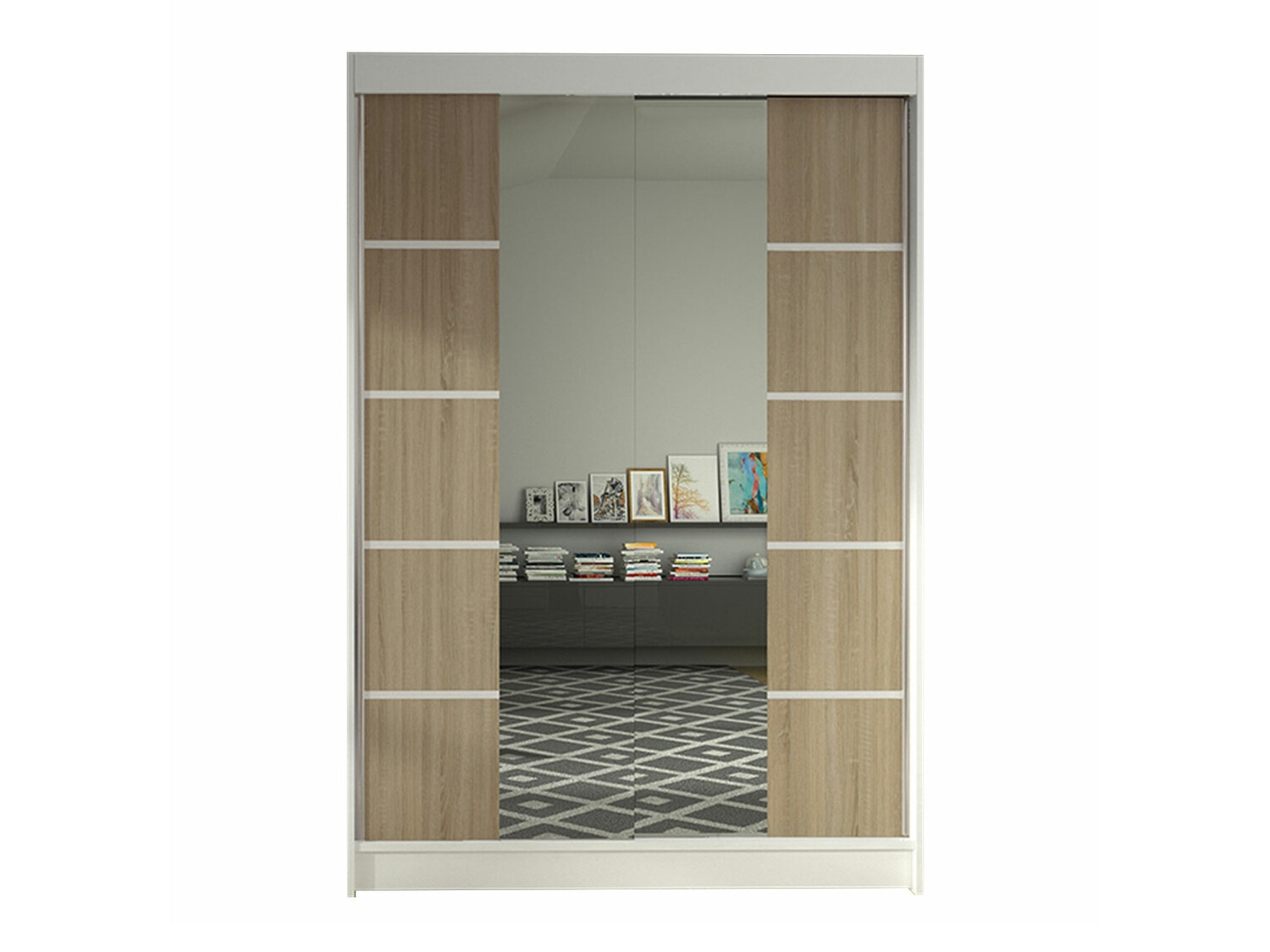 Kleiderschrank Closico Salvor V (Weiss + Sonoma-Eiche)