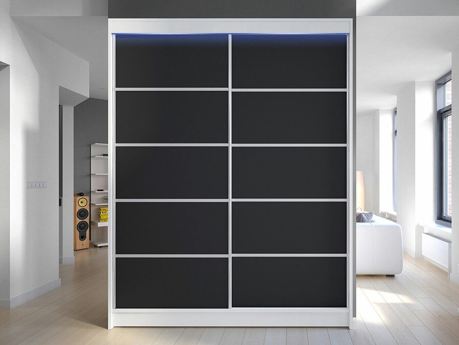 Kleiderschrank Closico Vastor IV (Weiss + Schwarz)