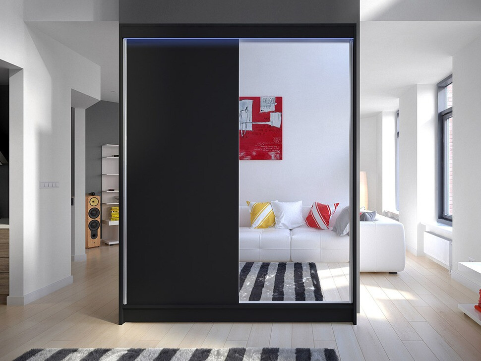 Kleiderschrank Closico 140 (Schwarz)