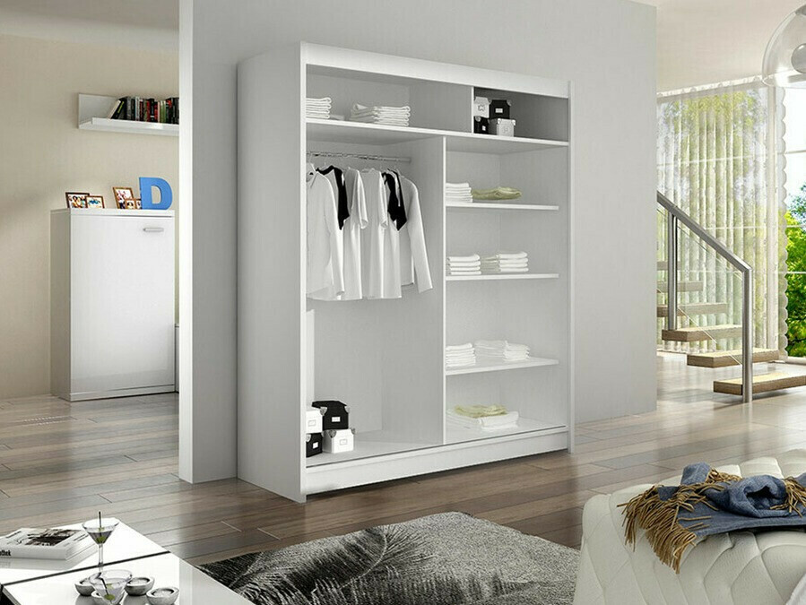 Kleiderschrank Closico 148 (Weiss + Sonoma eichenholz)